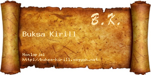 Buksa Kirill névjegykártya